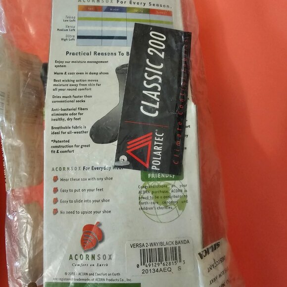 2 PAIR NWT Acorn SOX Mens / Womens Versa Fleece Mid Calf Socks Size S - Picture 3 of 8